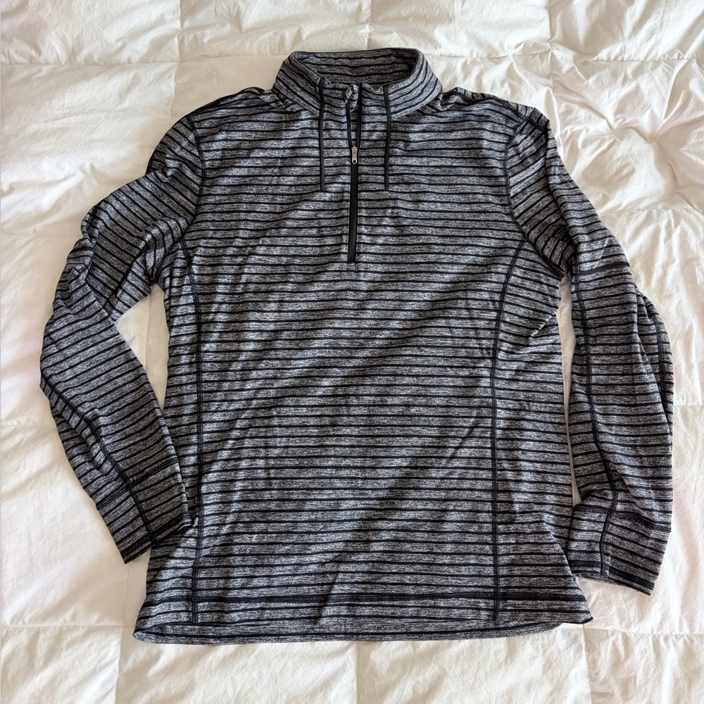 Men's Lululemon Black Striped Zip-Up Sweater
